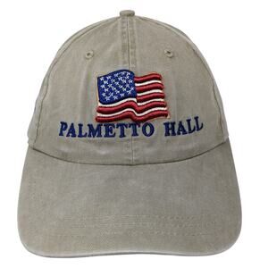 Palmetto Hall Baseball Cap Beige One Size Adjustable US Flag Patriotic Ahead